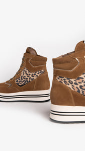 Nero Giardini I205282D Sneakers alte donna in camoscio e pelle malto