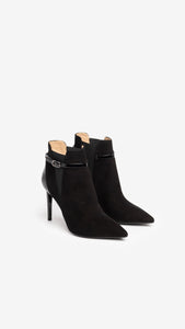 Nero Giardini I205571DE Tronchetti donna in camoscio e vernice nera
