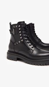 Nero Giardini I205895D Anfibi donna in pelle nera