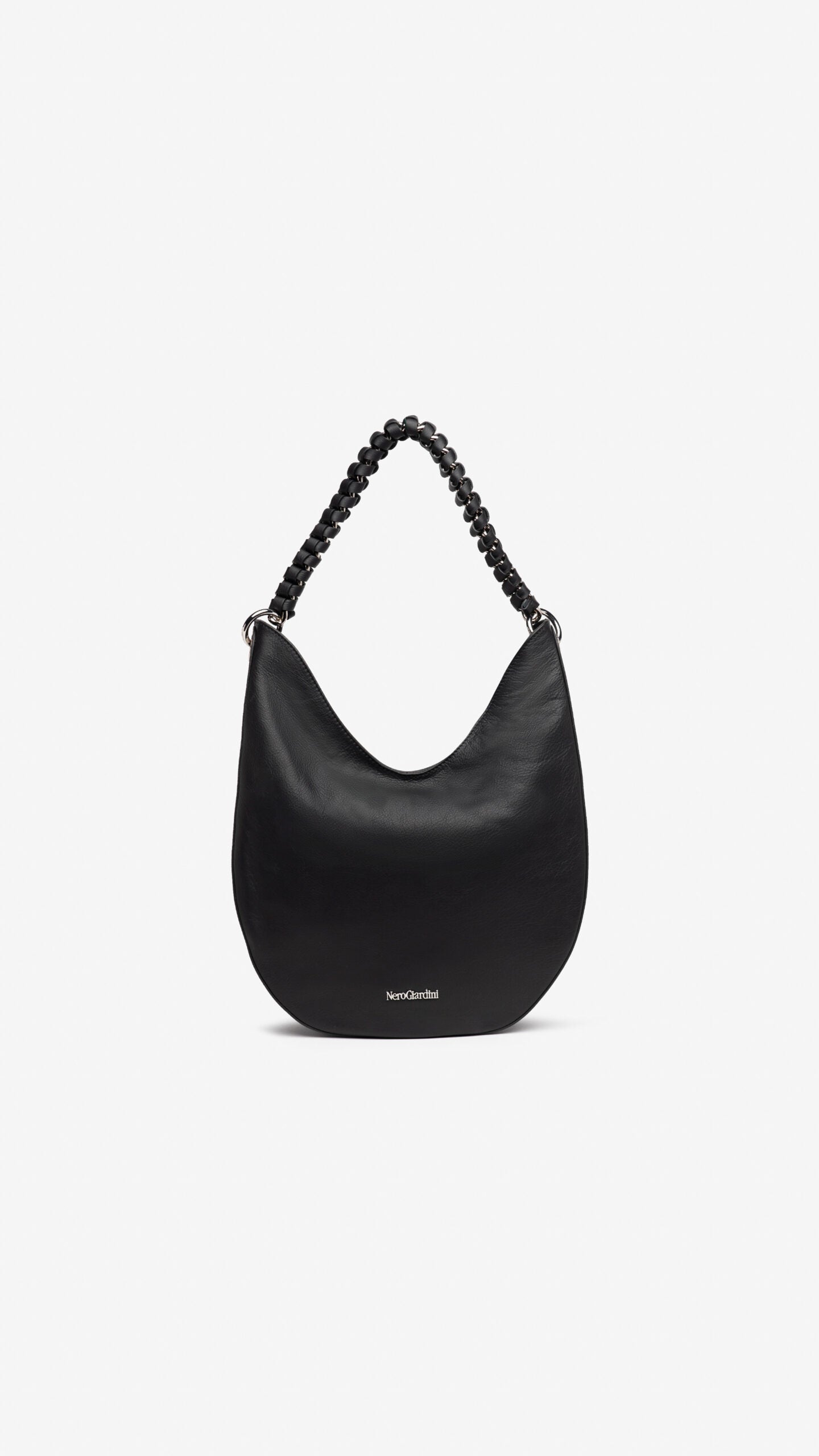 NERO GIARDINI I243071D BORSA HOBO DA DONNA IN PELLE NERO