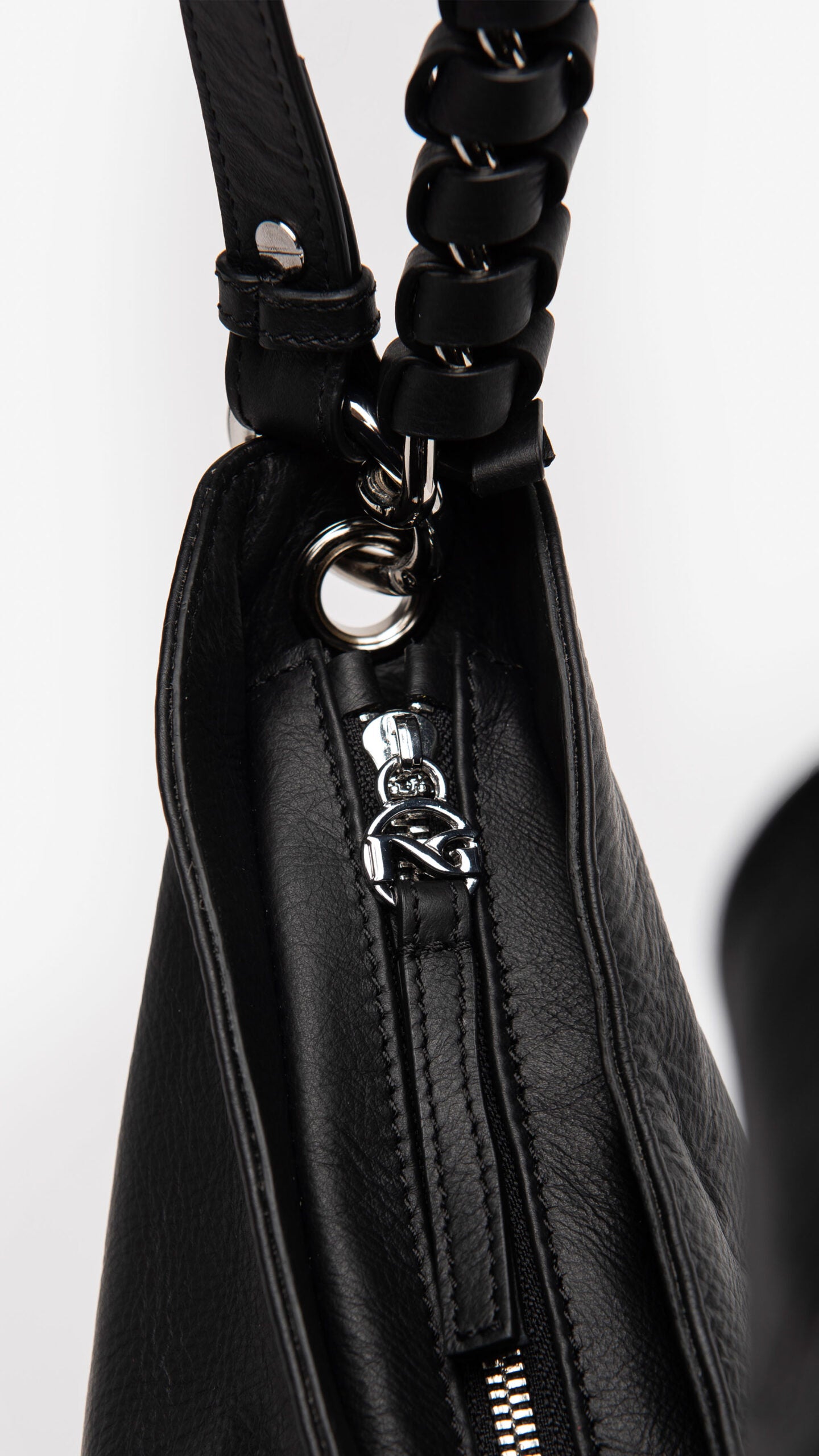 NERO GIARDINI I243071D BORSA HOBO DA DONNA IN PELLE NERO
