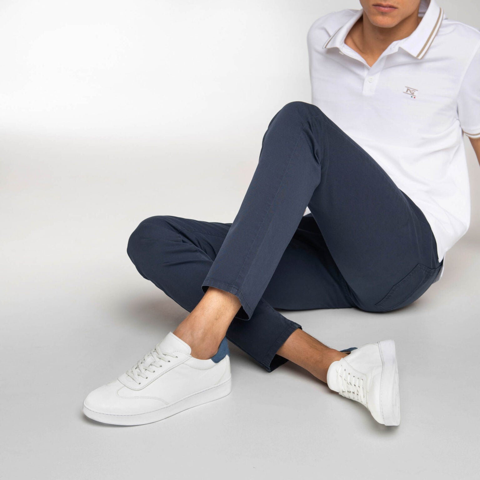 NERO GIARDINI E001562U PELLE/CAMOSCIO BIANCO