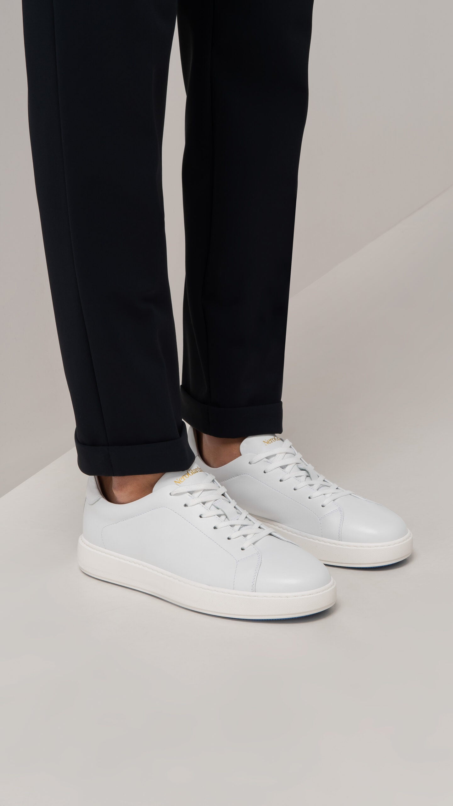NERO GIARDINI E302892U SNEAKERS IN PELLE BIANCO