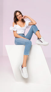 NERO GIARDINI E306384D SNEAKERS IN PELLE E CAMOSCIO BIANCO
