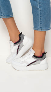 NERO GIARDINI E306384D SNEAKERS IN PELLE E CAMOSCIO BIANCO