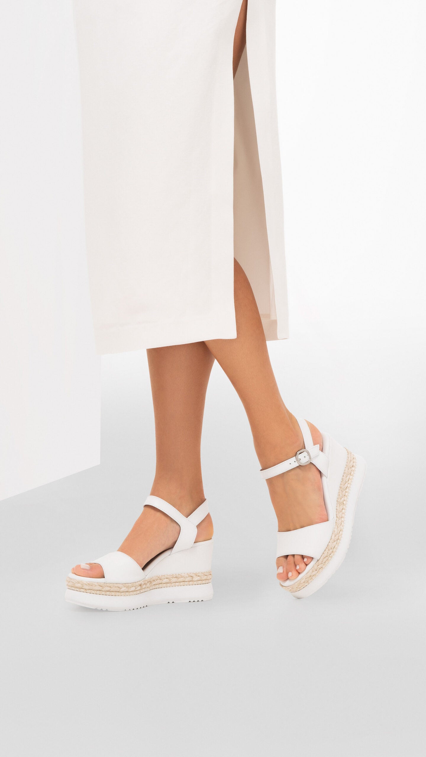 NERO GIARDINI E307690D SANDALI DONNA IN PELLE BIANCO