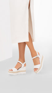NERO GIARDINI E307690D SANDALI DONNA IN PELLE BIANCO