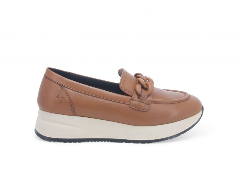 MELLUSO R25066 MOCASSINO IN PELLE CUOIO CON PLANTARE ESTRAIBILE