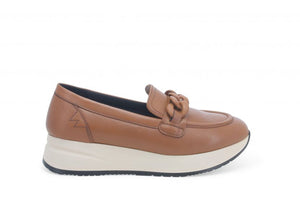 MELLUSO R25066 MOCASSINO IN PELLE CUOIO CON PLANTARE ESTRAIBILE