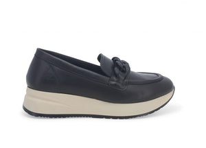 MELLUSO R25066 MOCASSINO IN PELLE NERO CON PLANTARE ESTRAIBILE